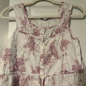 American Eagle Outfitters Cream Buttoned Tank Top